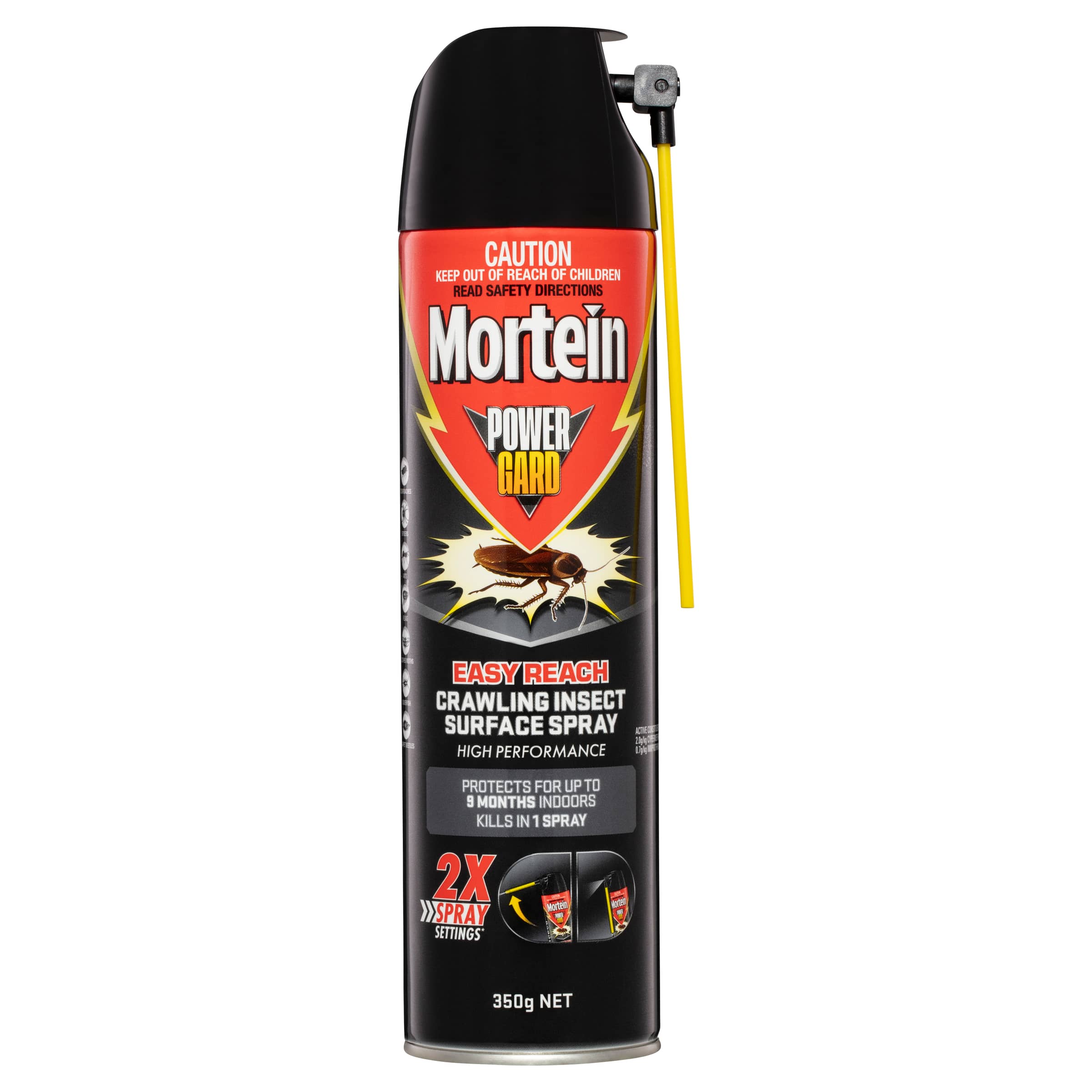 Mortein PowerGard Easy Reach Crawling Insect Surface Spray 350g